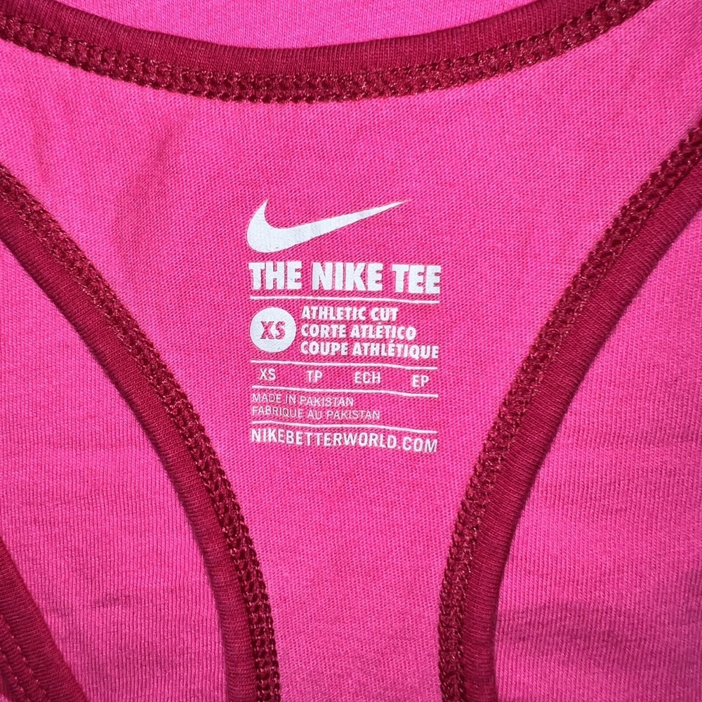 Nike Tank Top Women XS Pink Stay Wicked Racerback Athletic Cut Graphic Tee - Picture 5 of 7